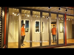 Siyah çok panelli alüminyum katlanabilir kapılar enerji tasarruflu konutlar