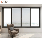 Küçük Kahverengi 6063 T5 Alüminyum Sürgülü Pencere Modeli Ev Ses Paneli Cam Pencereler