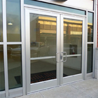 Ticari Alüminyum Cam Menteşeli Kapılar Dış Mağaza Girişi Ön Kapılar