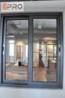 Koyu Gri Sürgülü Ofis Penceresi Sineklik Alüminyum Sürgülü Cam Pencereler iç sürgülü pencere üçlü sürgülü